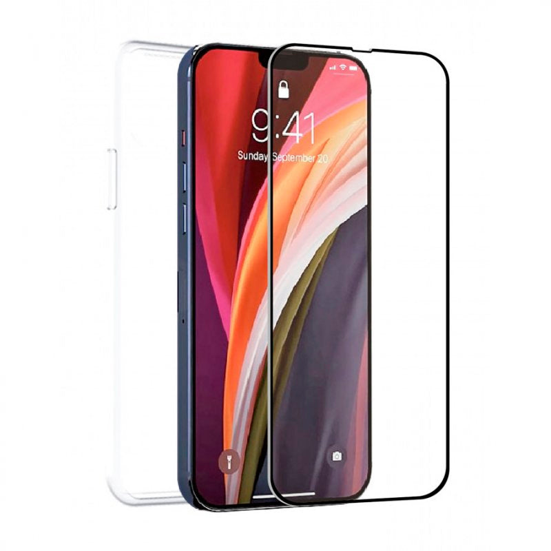 Pack Muvit for Change para Apple iPhone 13 Funda cristal soft+protector de pant.