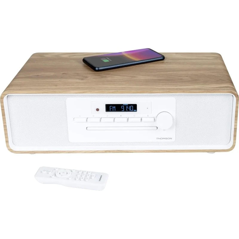 Thomson MIC301IBT Radio CD Bluetooth 60 W MP3/USB con Carga Inalámbrica Blanca