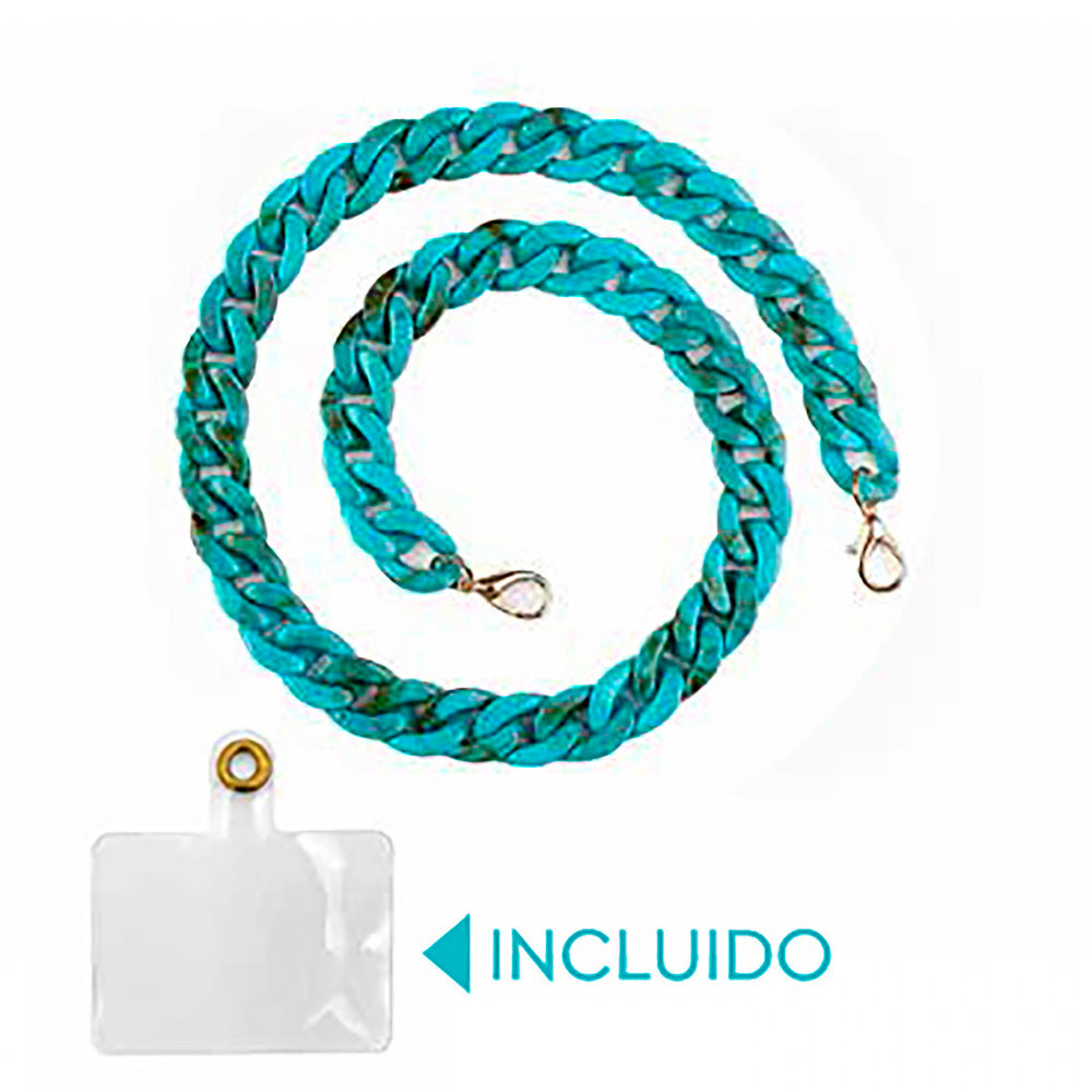 Cordón Belyo universal para movil Pendant Turquesa veteado