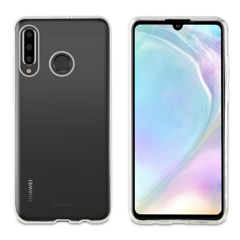 Funda Muvit Cristal Soft para Huawei P30 Lite transparente.