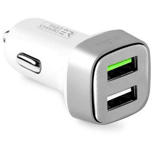 Cargador coche PURO FCMCH2USB24SCWHI Blanco-Verde para encendedor de coche