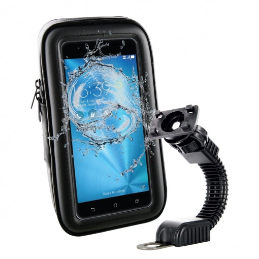 Soporte Moto Universal Muvit espejo retrovisor+funda acceso a pantalla