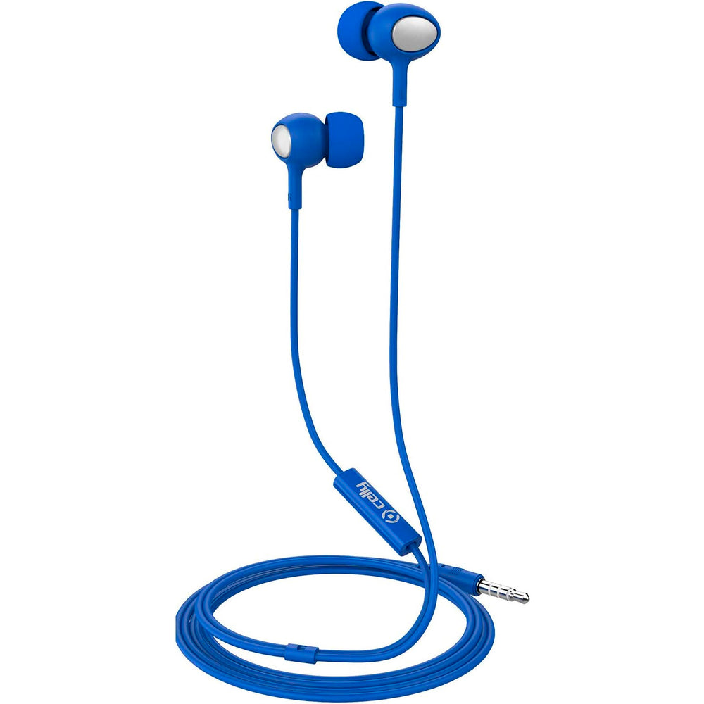Auriculares de botón Celly UP500BL con microfono y conector de 3,5 mm Azul