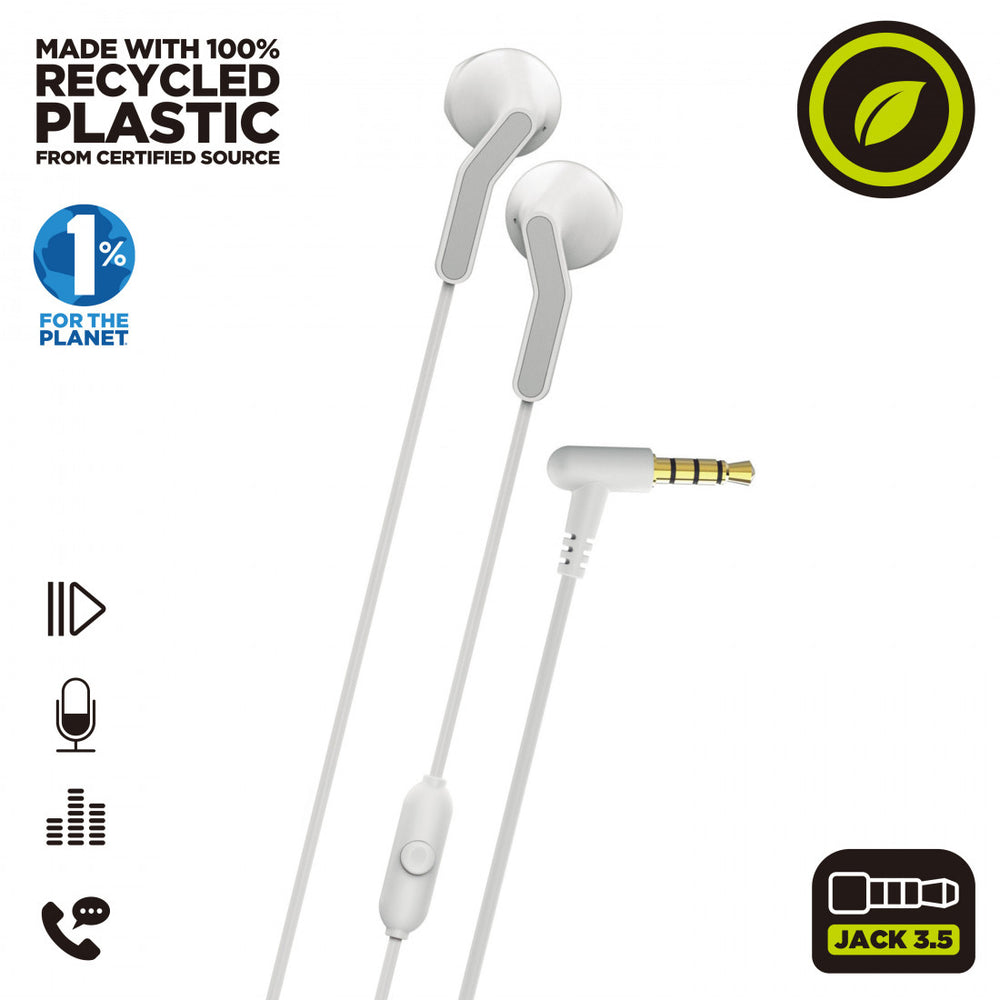 Auriculares estéreo Muvit for Change E56 3.5mm Blanco