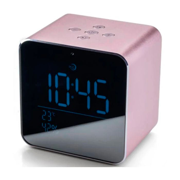 Reloj Despertador Altavoz Bluetooth Cubo Daewoo DBT-305 Rosa Usado