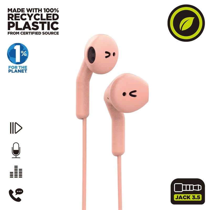 Auriculares estéreo Muvit for Change E56 3.5mm Rosa