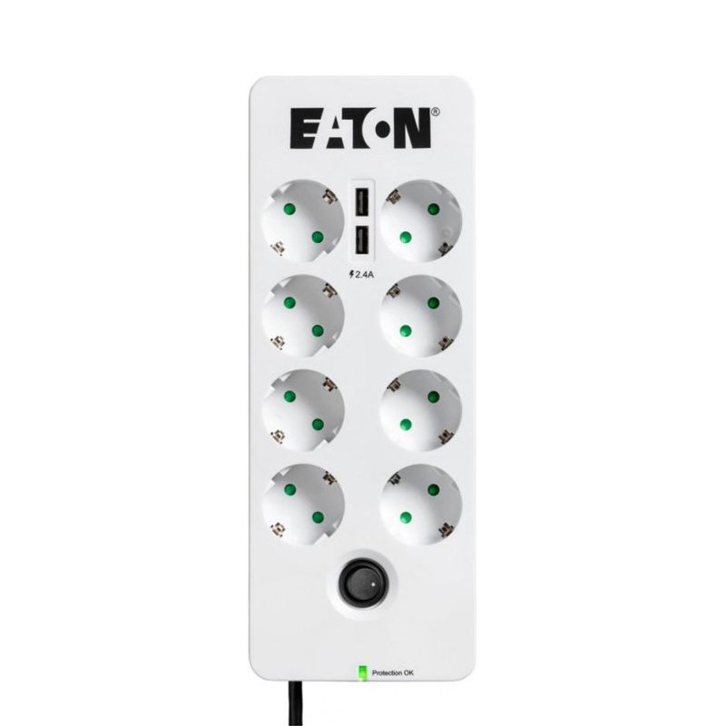 Eaton Protection Box Regleta Protección Sobretensiones 8 enchufes PB8TUD Usado
