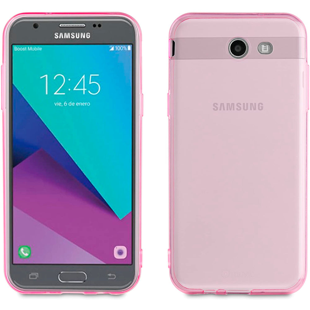 Funda Muvit Cristal Soft para Samsung Galaxy J3 2017 rosa.