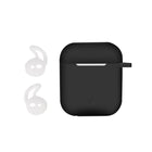 Celly Aircase Funda de Silicona Negra para Air Pods + Ganchos Deportivos