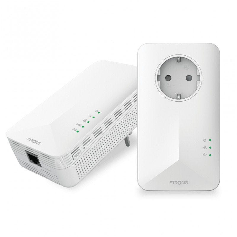 2 Adaptadores Strong Powerline 1000 Mbit/s Ethernet Wifi Blanco