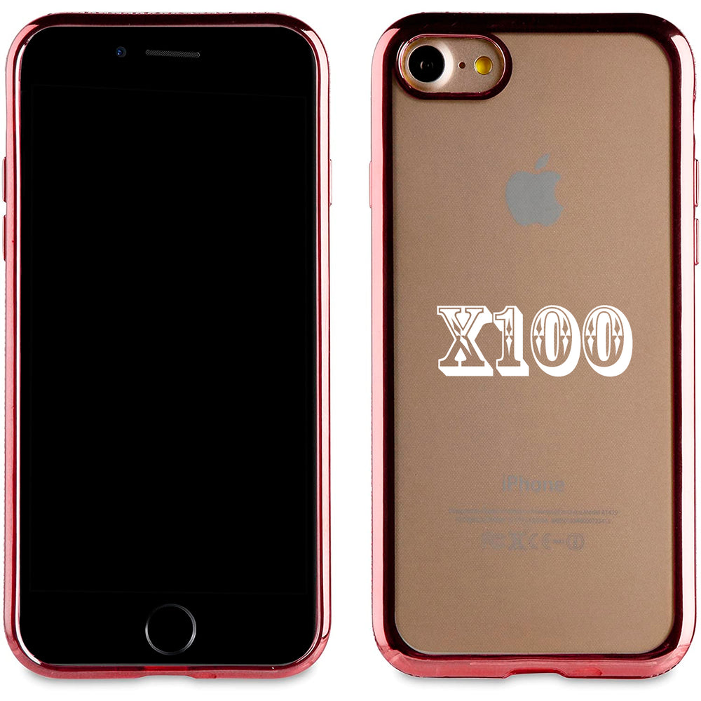 100 Fundas Muvit Life para Apple iPhone 8/7 con Cristales y Marco Rosa Oro