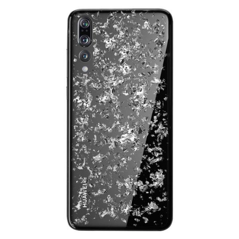Carcasa Puro »Glam-Ice Light» para Huawei P20 Pro con detalles metálicos plata.