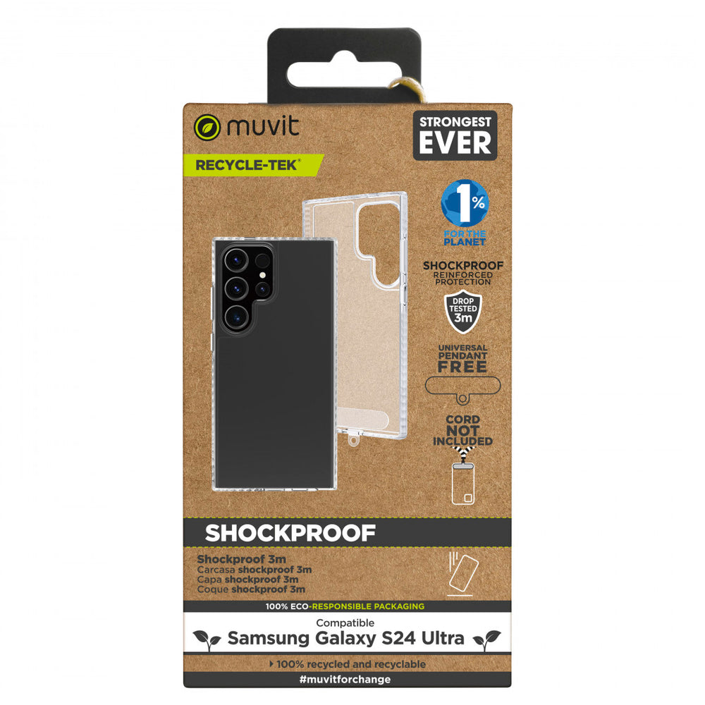 Funda Muvit for Change Shockproof 3m para Samsung Galaxy S24 Ultra transparente