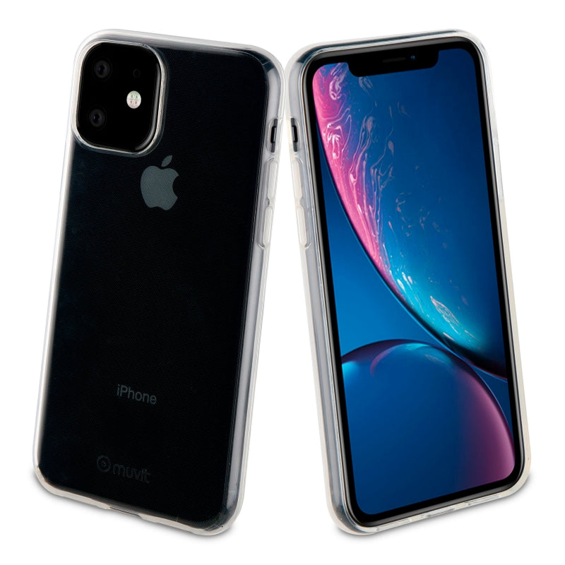 Pack Muvit Apple iPhone 11 funda Cristal Soft transparente+protector pantalla.