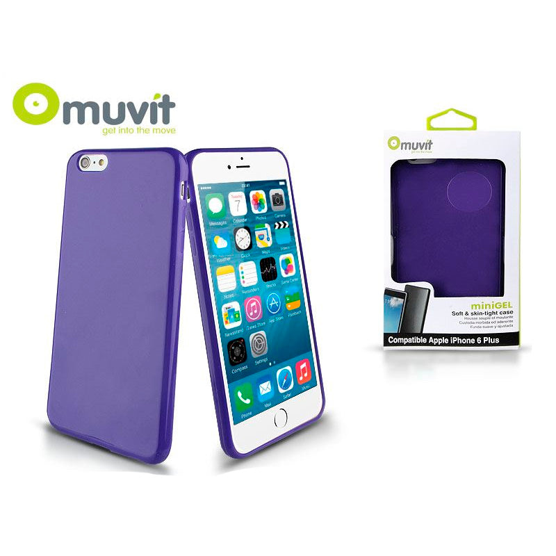 Funda Muvit minigel fina para Apple iPhone 6 Plus color lila.