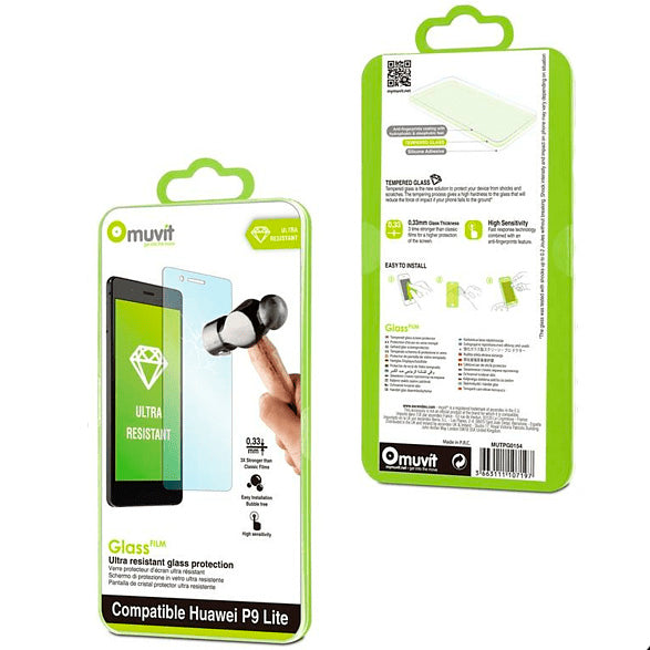 Protector de pantalla Muvit para Huawei P9 Lite vidrio templado plano.