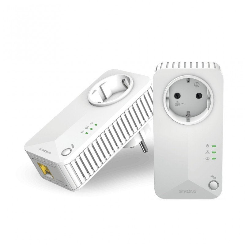 2 Adaptadores Strong Powerline 600 Duo 600 Mbit/s Ethernet Blanco Usados *