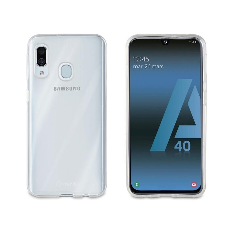 Funda Muvit Cristal Soft para Samsung Galaxy A40 transparente.