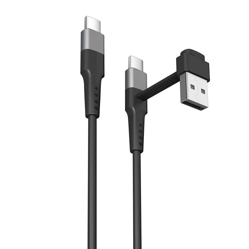 Muvit For Change Cable USB-C + USB a USB-C 3A/15w 0,2m Negro