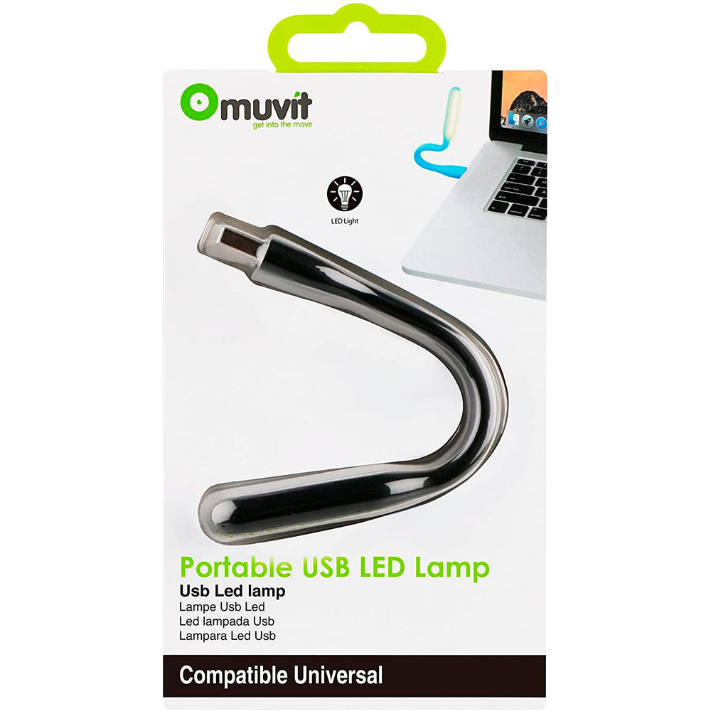 Lámpara Muvit LED con USB color Negro.