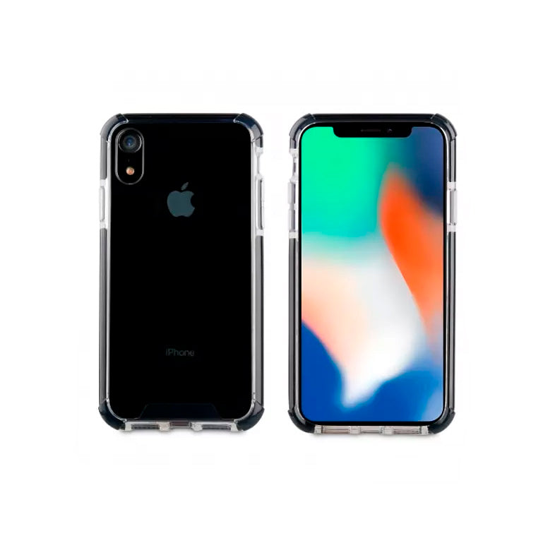Funda Muvit Tiger Hard Apple iPhone XR shockproof 3m transp.+borde negro