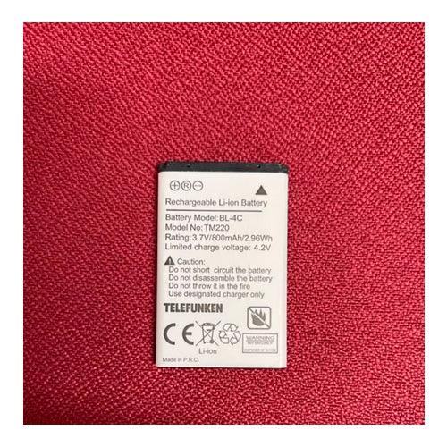 Batería Litio original Telefunken para Telefunken TM220 3.7V 800mAh