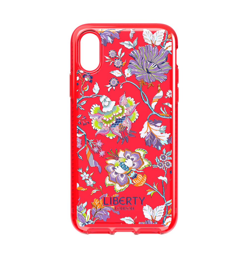 Carcasa Tech21 Pure Clear Christelle Liberty para Apple iPhone X/Xs Rojo.