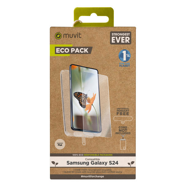Muvit for change funda Samsung Galaxy S24+protector de pantalla vidrio templado