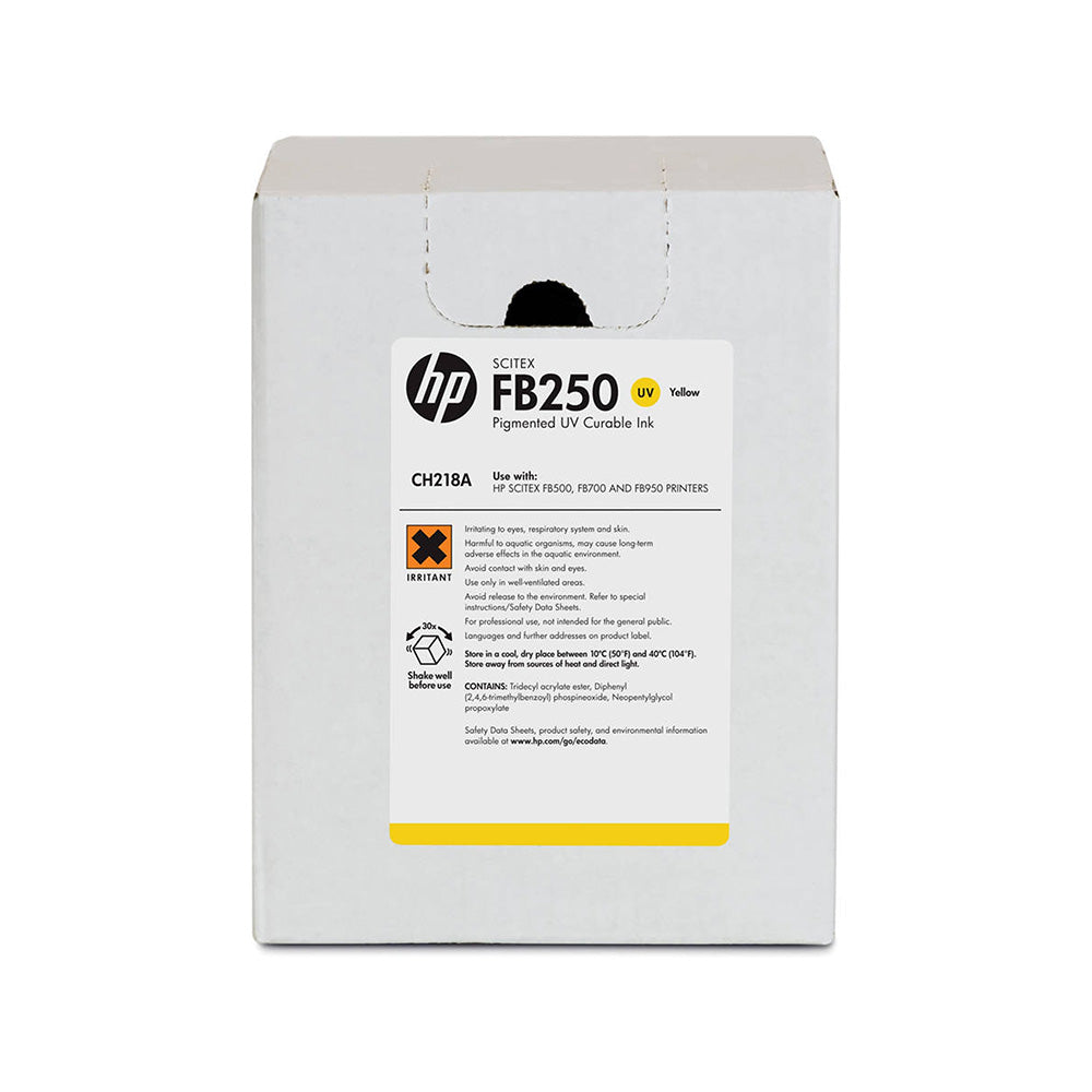 Tinta HP Scitex FB250 de 3 litros amarillo CH218A **Sin embalaje original**