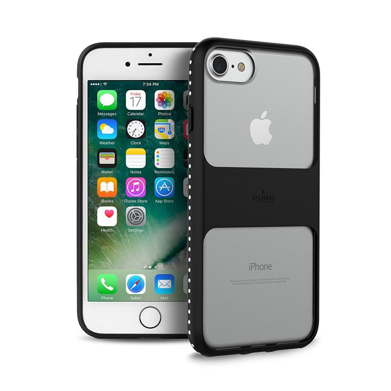 Funda Puro Impact Pro para Apple iPhone 6/6S/7/8 transparente/negro