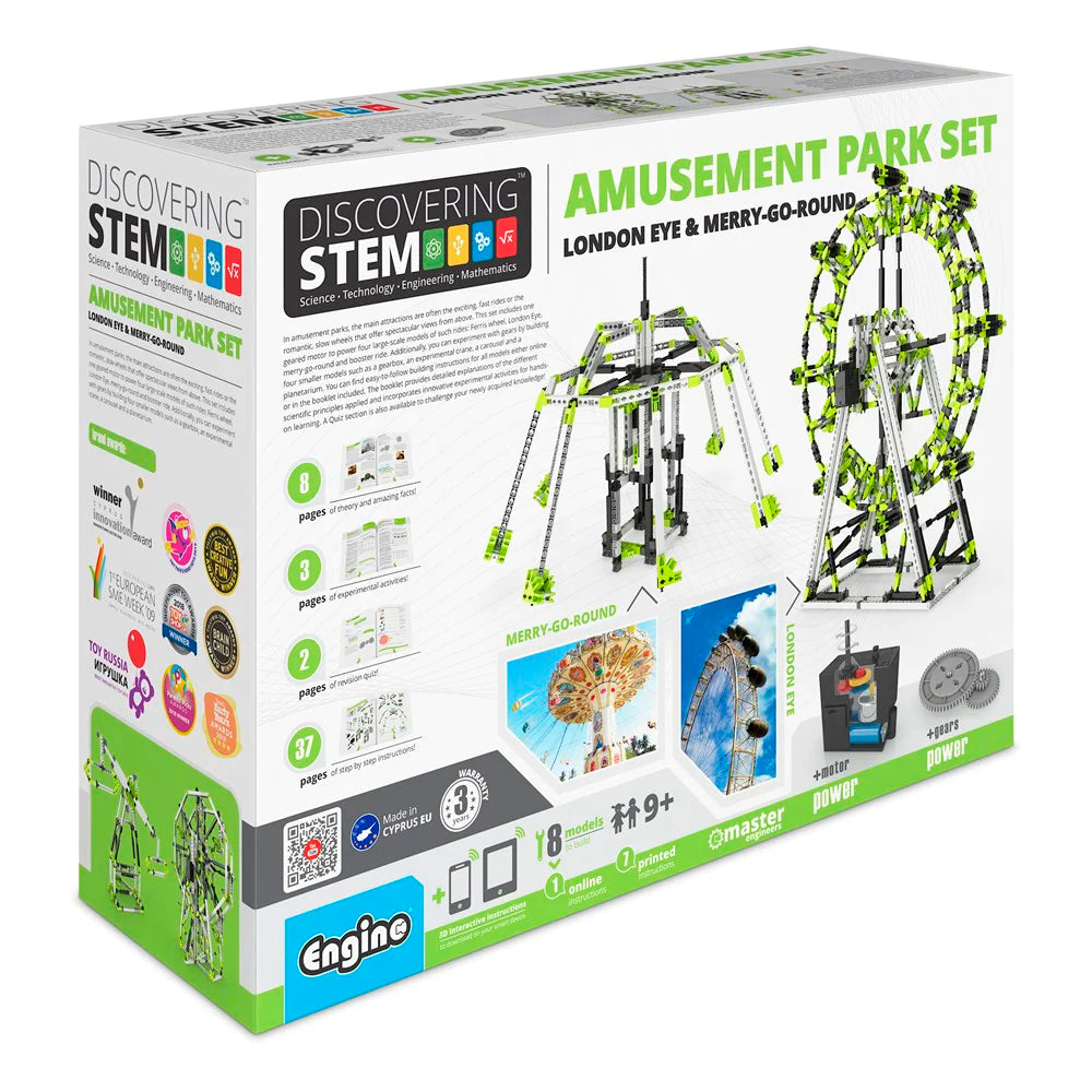 Conjunto arquitectura Engine STEM: Set parque de atracciones London Eye y noria