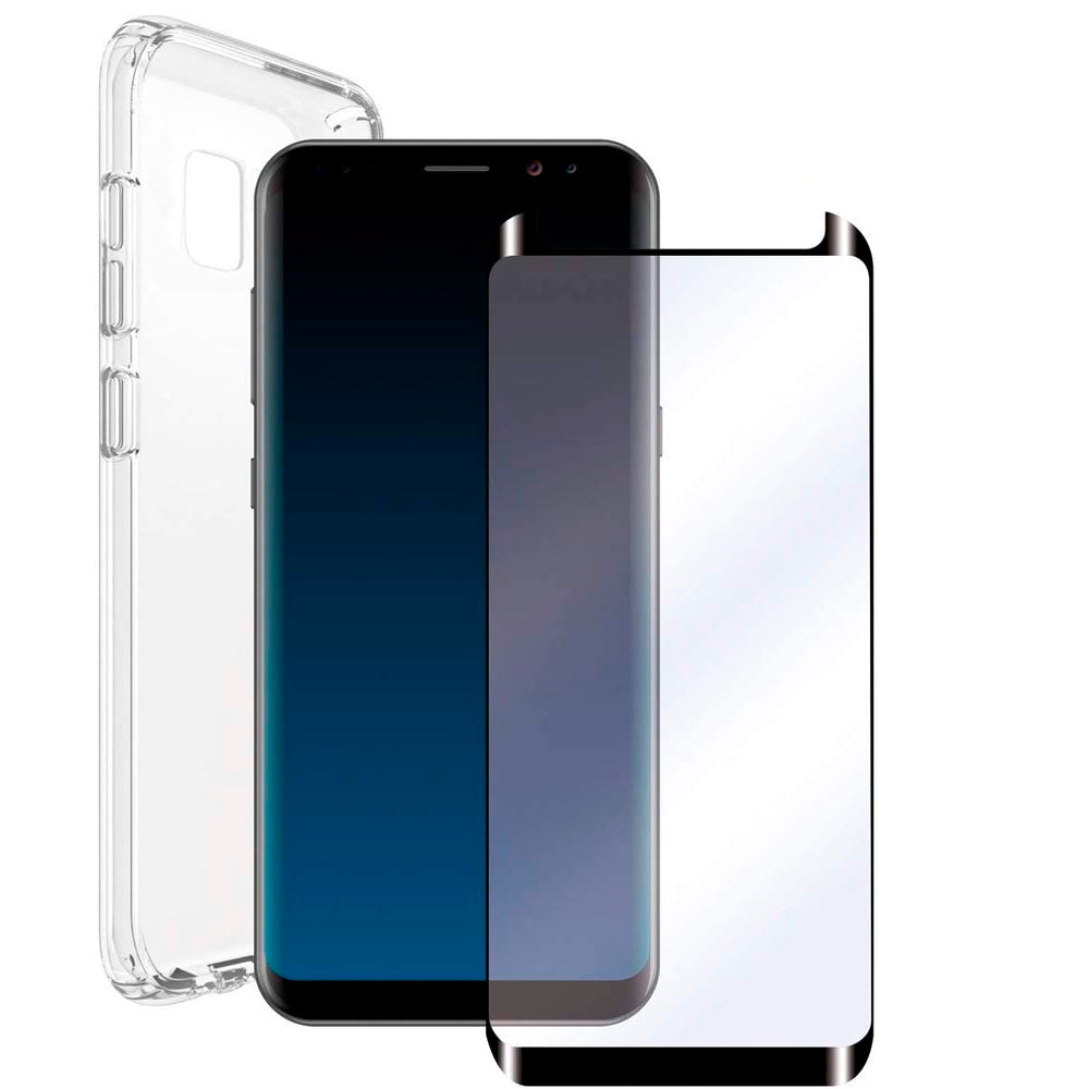 Pack Muvit Funda Samsung Galaxy S9 y Protector Pantalla Vidrio Templado Curvo