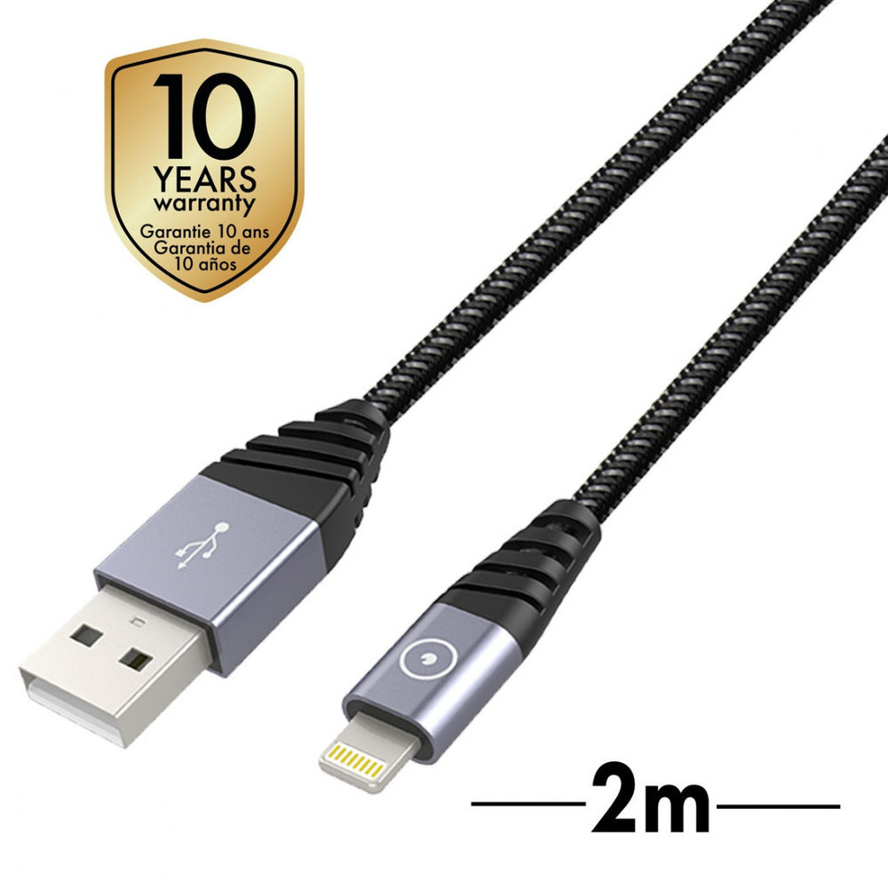 Cable Muvit Tiger USB Apple MFI 2,4A 2m gris
