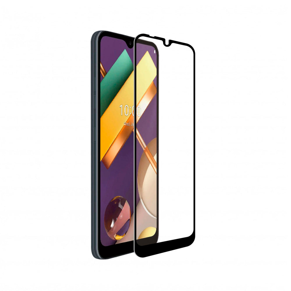 Protector pantalla Muvit for Change LG K22 vidrio templado plano marco negro.