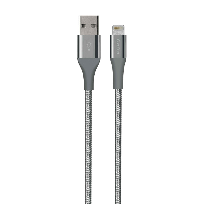 Cable PURO USB a Apple 2.4A Kevlar 2m gris