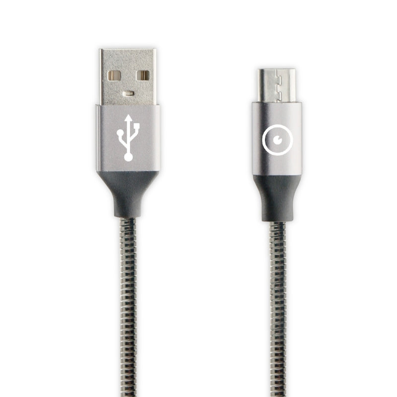 Cable Muvit Tiger USB a Micro-USB metal flexible 2A 1.2m gris (NUEVA)