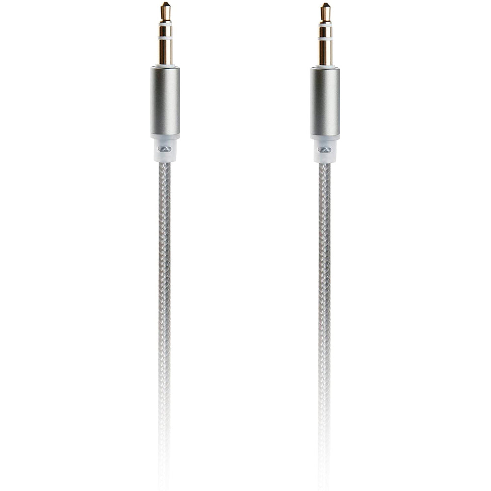 Cable Audio Muvit jack 3.5mm 1m cordón gris.