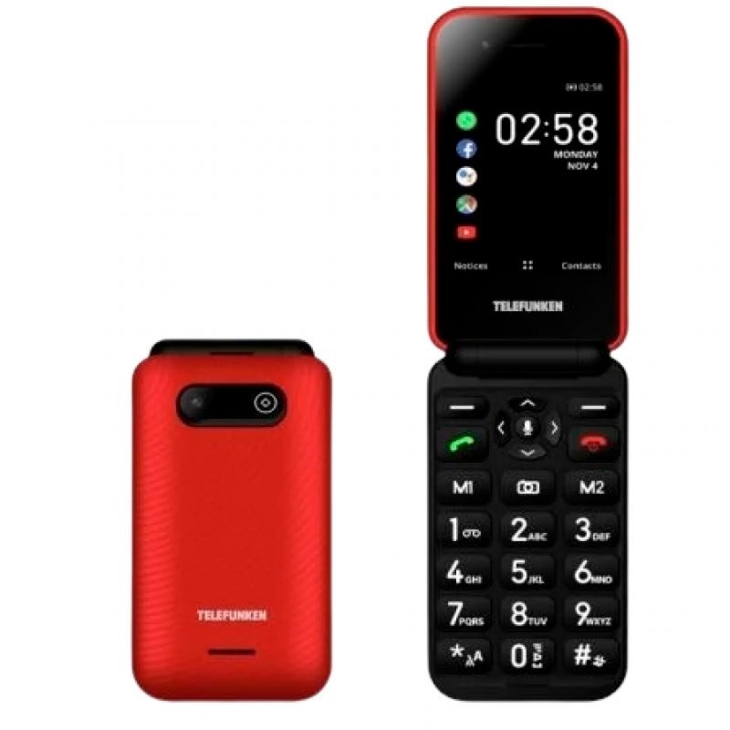 Teléfono Móvil Telefunken S760 Teléfono para Mayores Rojo