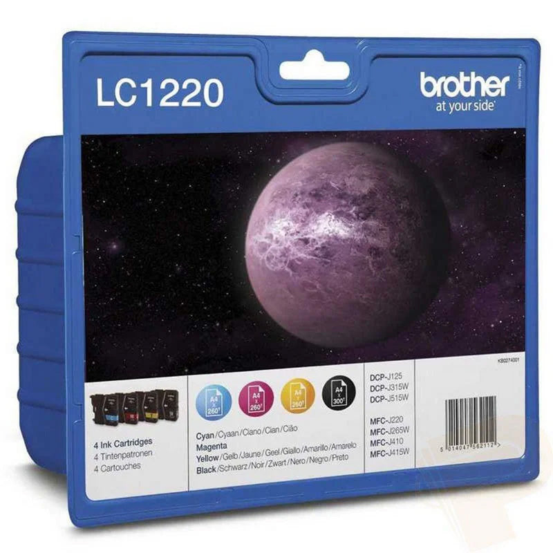 Multipack 4 Cartuchos de Tinta Brother LC1220 hasta 300 páginas *Emb.dañado*