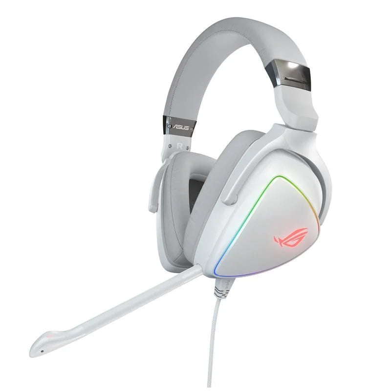 Auriculares Gaming Asus Rog Delta blancos Usado **Falla la luz de uno**
