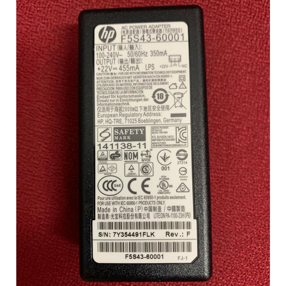 Fuente de alimentación HP F5S43-60001 22V 455mA
