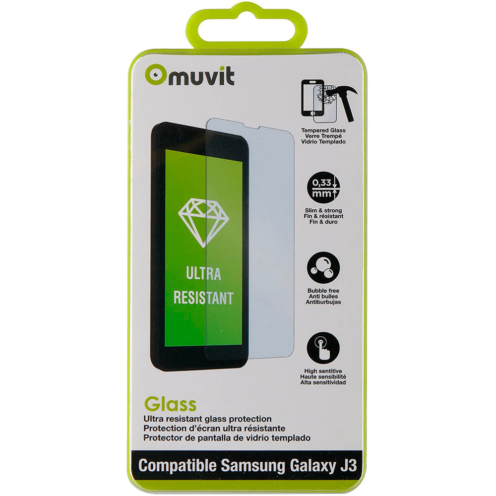 Protector pantalla Muvit para Samsung Galaxy J3 2016 vidrio templado.