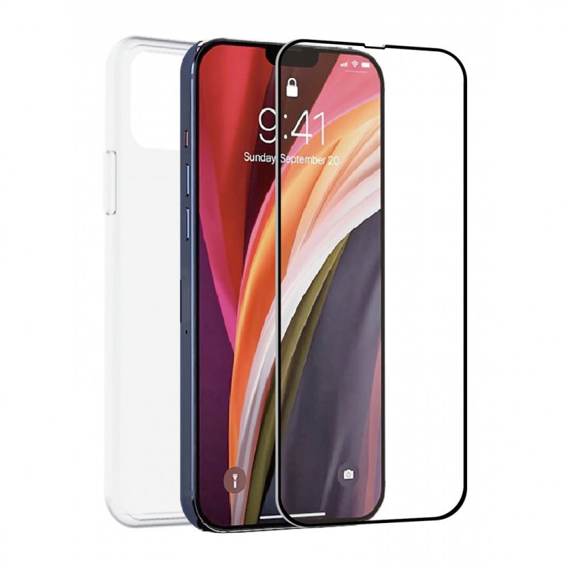 Pack Muvit for Change Apple iPhone 14 funda cristal soft+protector pantalla