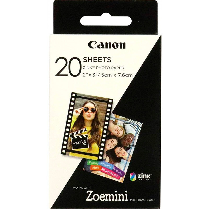 Papel Fotográfico adhesivo Canon Zink Zp-2030 20 Hojas *Embalaje dañado, nuevo*