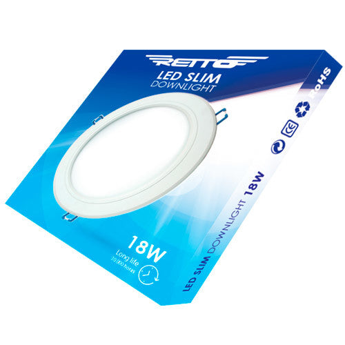 Panel RETTO 18W Luz Fria DOWN LIGHT Redondo Slim Empotrable