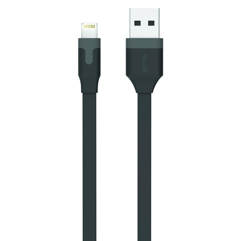 Cable USB Muvit io Apple MFI 2.4A 1m negro (NUEVO).