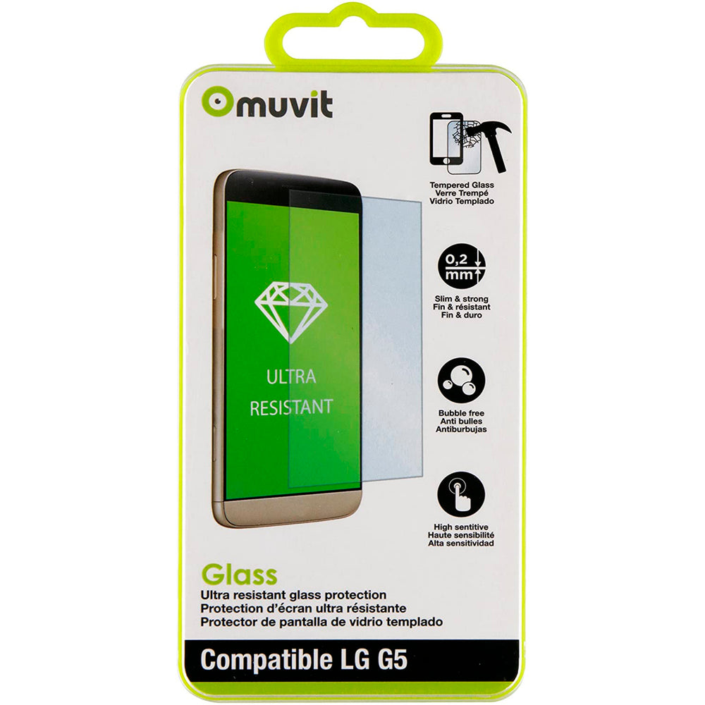 Protector de pantalla Muvit para LG G5 vidrio templado plano.