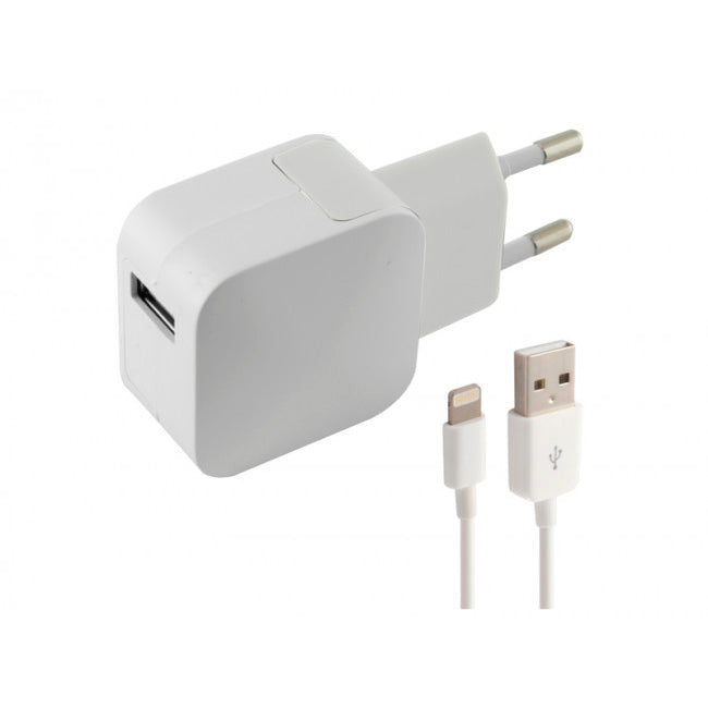 Cargador Pared Ksix RED USB MFI 1A + Cable Apple