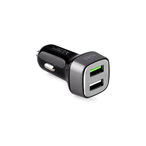 Cargador coche PURO FCMCH2USB24SCBL Negro-Verde para encendedor de coche.