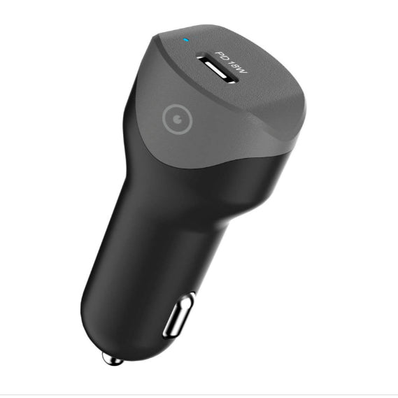 Cargador coche Muvit Tipo C PD 18W Smart IC Negro